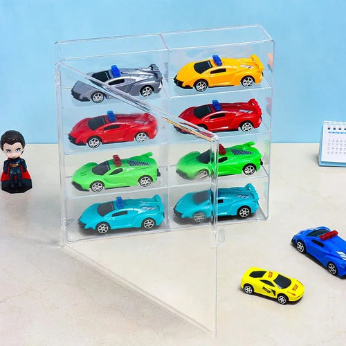 Load image into Gallery viewer, Acrylic Car 1pc Display case 1:64 For Kids holds 8 cars
