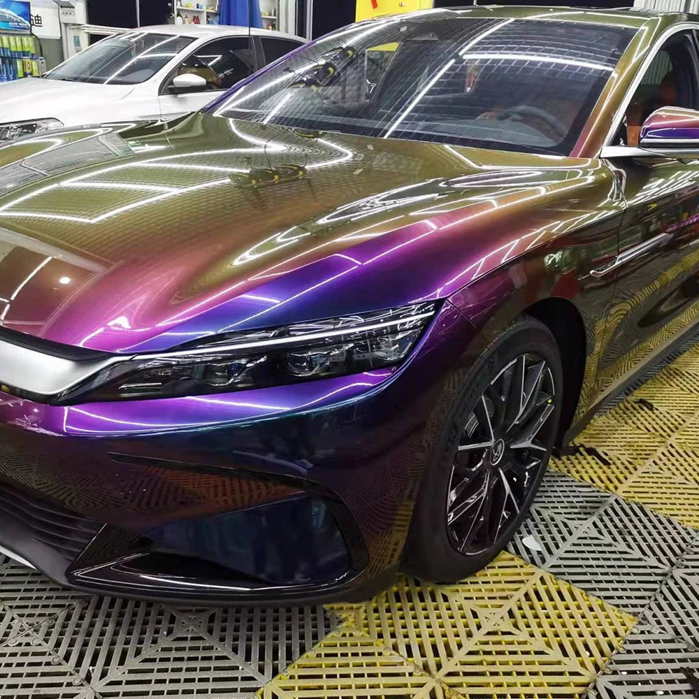 PET Fancy Galactic Sparkling Chameleon Car Decal Film Glossy Metallic  paint protection
