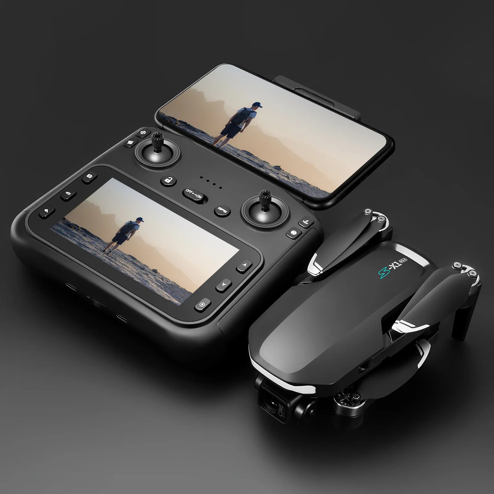 New S-X1 Quadcopter Drone: 4K Camera, 3-Axis Gimbal w/EIS, 5G GPS | Pro Aerial Photo Gift with Foldable Design