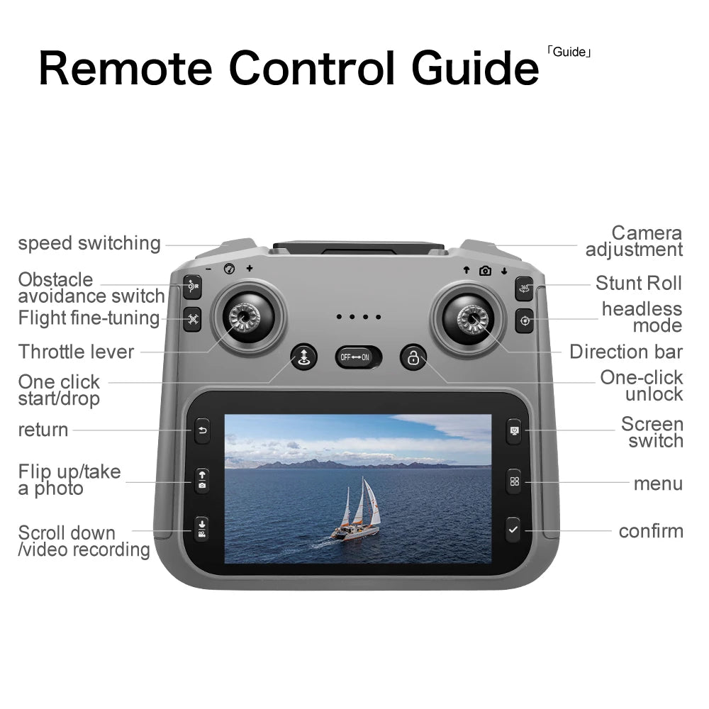 GT50 Drone 4.3-Inch Screen Remote Control 8K EIS 183g Lightweight Beginner Foldable GPS Quadcopter for Adults Travel