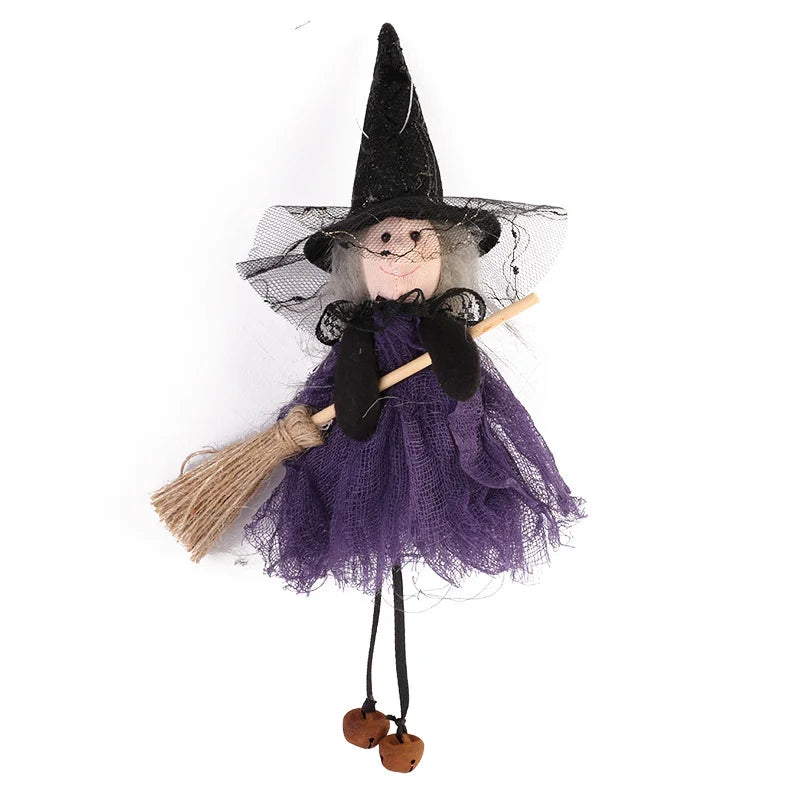 Halloween Ghost Festival Witch Figurine Hanging Doll DIY Decoration Pendant Ornaments for Party Haunted House Decorate Props