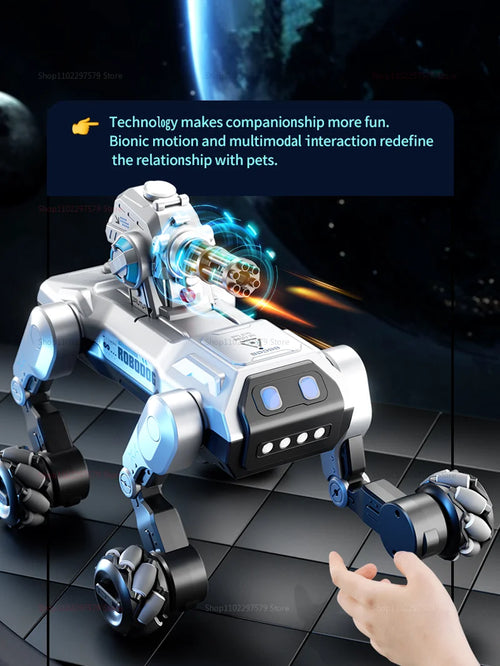 Load image into Gallery viewer, 2025 New 2.4G Remote Control Robot Dog with Singing Dancing Follow Mode 360° Rotating launching Cannon Puppy Toys Gifts For Kid

