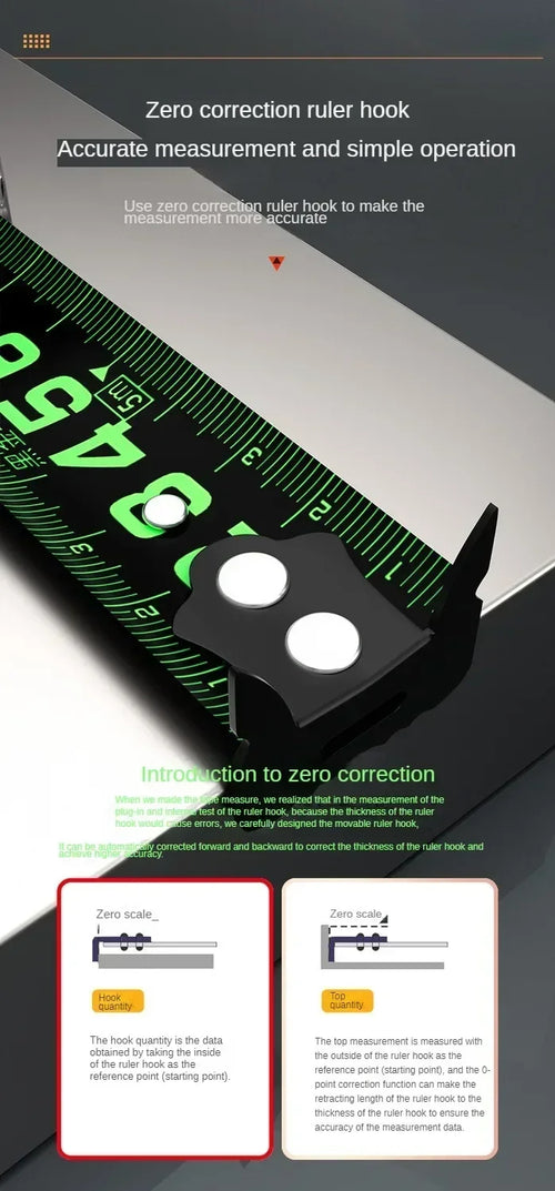 Load image into Gallery viewer, 3/5/10M Metric Measuring Tape Self Locking Fluorescent Steel Tape Measure High Precision Wear-resistant Ruler Measuring Tools
