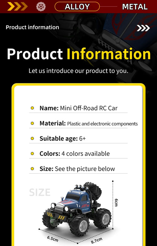 Load image into Gallery viewer, RC, New 1:64 Rc Car Mini 2.4Ghz City Road Handle High Speed Alloy All Terrain Remote Control Car Dual Control Children&#39;s Toys Gifts
