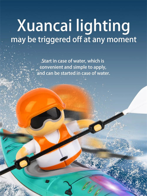 Load image into Gallery viewer, HC-810 RC Boat RTR 2.4G 15km/h Brushed Motor Paddle Remote Control Rowing LED Lights 360 Driving Dual Modes Waterproof Ship

