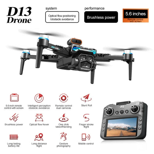 Load image into Gallery viewer, New D13 Drone 4K with Screen Remote Control Professional Brushless Motor Laser Obstacle Avoidance Foldable Quadcopter RC Toy
