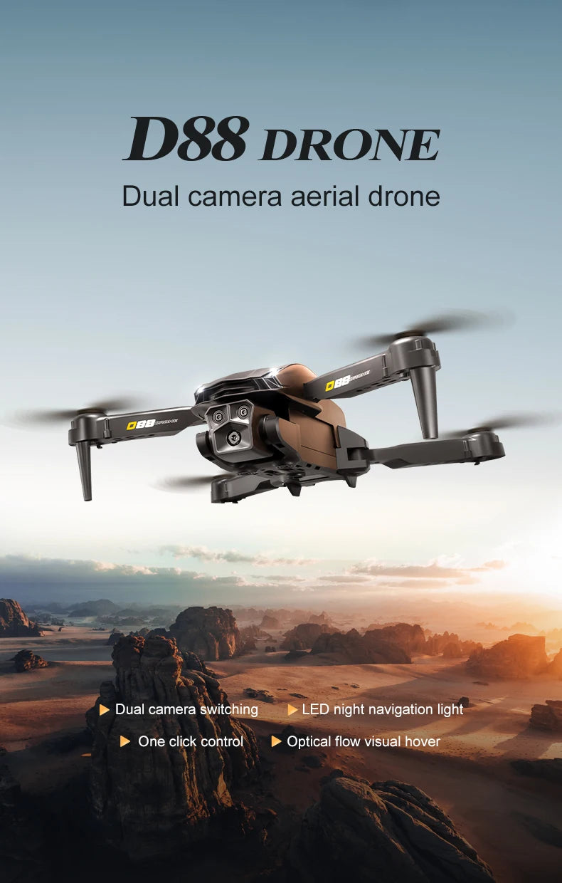 Xiaomi D88 Drone HD 8K Dual Camera Professional Aerial Photography Optical Flow Hovering Gesture Shooting Folding Quadcopter ﻿