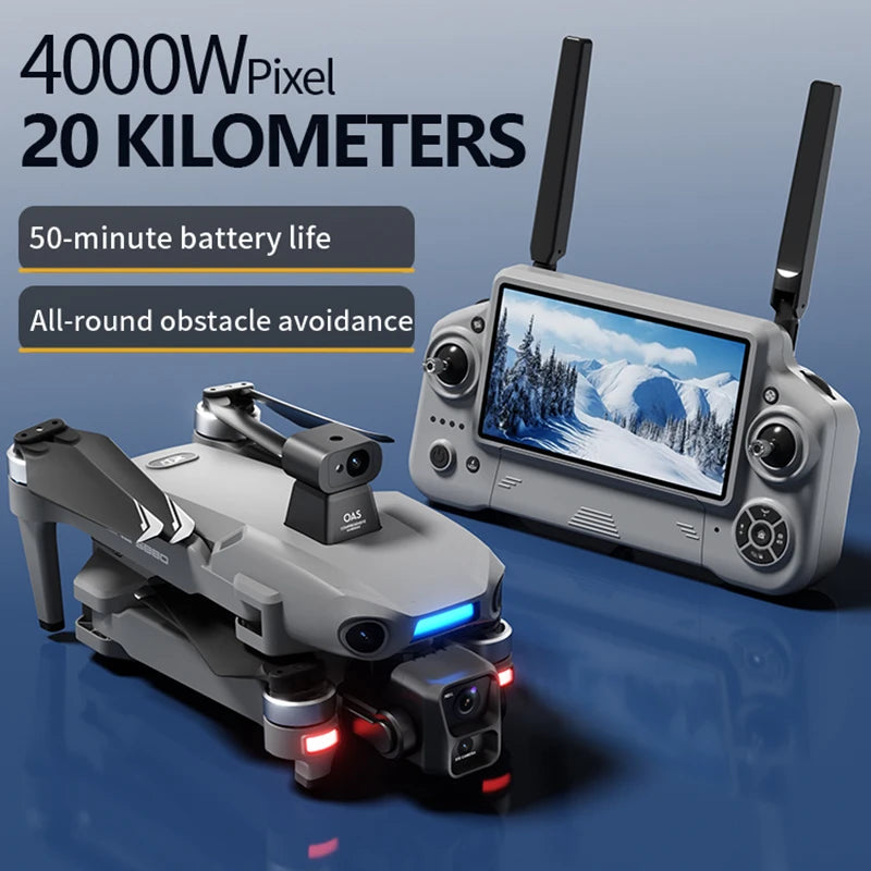 S880 Flagship Drone 8K Dual Cameras 3-Axis Gimbal 5G FPV GPS Return TouchScreen RC Obstacle Avoidance Optical Flow Hovering Dron