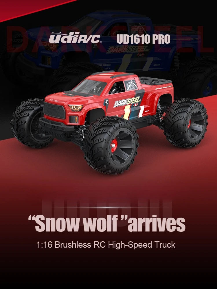 1/16 4WD RC Car Brushless High-speed Truck 2.4G Remote Control Climbing Vehicle 4x4 Off-road Big-wheels Crawler Toys for Adults