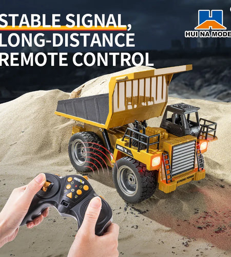HUI NA Engineering Vehicle 533D Simulation Alloy Dump Truck Earth-moving Dump Truck Model Toy Truck Heavy duty tractor RC Cars