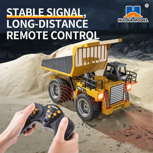Load image into Gallery viewer, HUI NA Engineering Vehicle 533D Simulation Alloy Dump Truck Earth-moving Dump Truck Model Toy Truck Heavy duty tractor RC Cars
