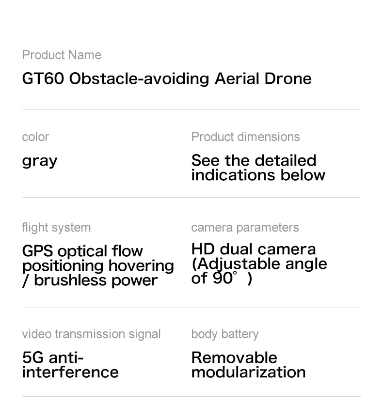 GT60 4K GPS Drone Professional with  4.5Inch Screen WiFi FPV Aerial Photography 360° Obstacle Avoidance Quadcopter Airdrop Toys