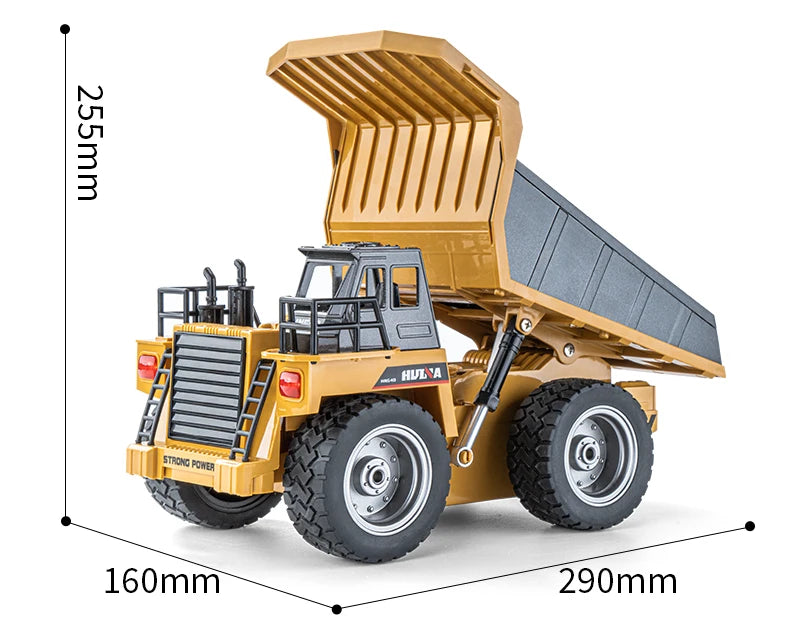 HUI NA Engineering Vehicle 533D Simulation Alloy Dump Truck Earth-moving Dump Truck Model Toy Truck Heavy duty tractor RC Cars