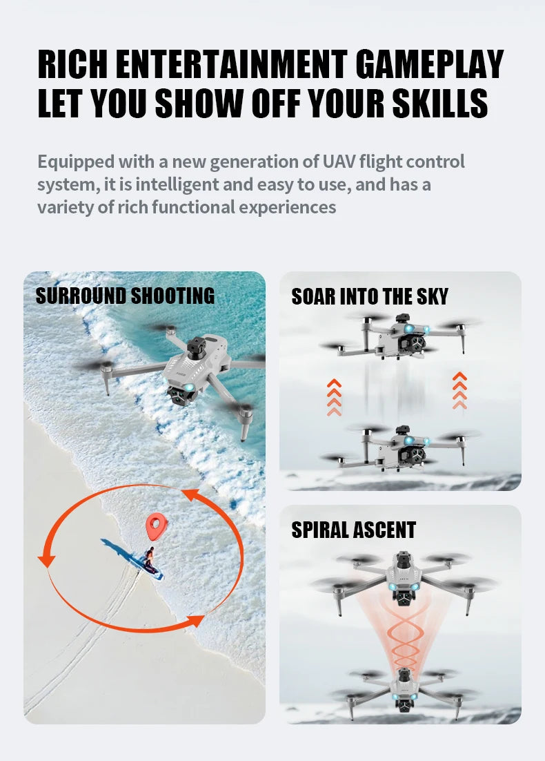 T01 Mini Drone with 4K HD Camera 4.5' Touch Screen GPS Obstacle Avoidance Brushless Motor - Folding Quadcopter for Photography