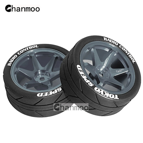 Load image into Gallery viewer, 1/10 RC Racing Wheels Tires Metal Wheel Rims Hub12mm Hex for 1:10 RC On Road Car Tamiya TT01 TT02 XV01 XV02 PTG-2 HSP HPI Kyosho
