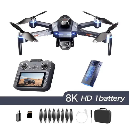Load image into Gallery viewer, GT8 Drone 6K /8K HD Camera Obstacle Avoidance Aerial Photography Brushless Drone with Screen Foldable RC Drone four-axis Drone
