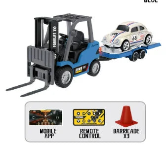 1/64mini RC Cars Mobile Bluetooth remote control dual model Three speed adjustable alloy engineering vehicle toy kid RC car gift