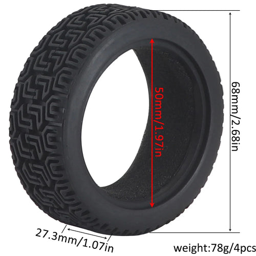 Load image into Gallery viewer, 1:10 On-road Car Tires 63-68mm High Grip Rubber Tyre Hot Melt Tire Hsp 94123 Hpi Himoto Fw06 Tt01 Abrasion Resistant Racing Car
