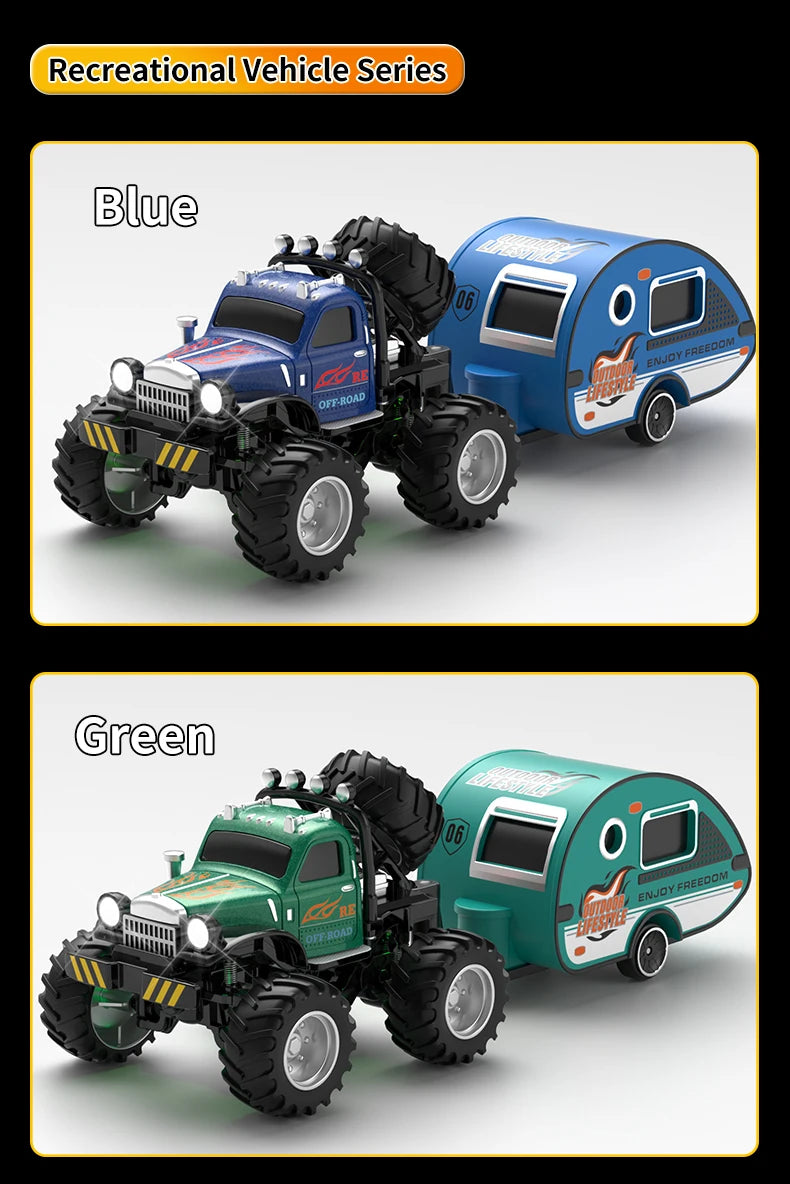 RC, New 1:64 Rc Car Mini 2.4Ghz City Road Handle High Speed Alloy All Terrain Remote Control Car Dual Control Children's Toys Gifts