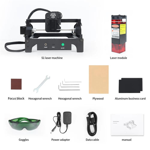 Load image into Gallery viewer, ACMER S1 Mini Laser Engraving and Cutting Machine Portable High Precision CNC Machine Tool For Plywood Acrylic Leather Glass
