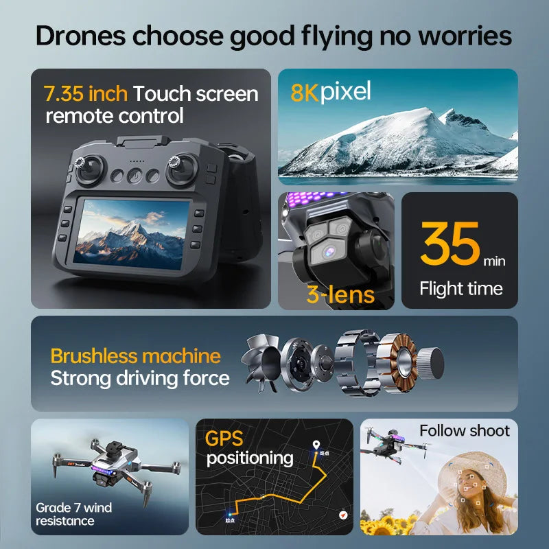 D27 upgraded version with screen LCD RC drone GPS professional aerial photography long endurance intelligent aircraf
