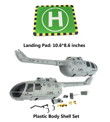 RC ERA Original Spare Parts for C186 Pro BO105 Scaled RC Helicopter Body Shell Propeller Tail Fin Motor Gear Roter Head