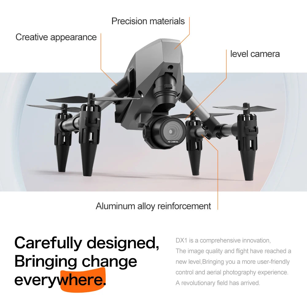 XD1 8K HD dual camera aerial camera, alloy anti-drop mini drone 2.4GWiFi drone foldable four-axis aerial camera