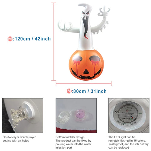 Load image into Gallery viewer, Halloween Inflatable Ghost Pumpkin Decoration With LED Luminous Light For Household Yard Garden Outdoor Party Decoration
