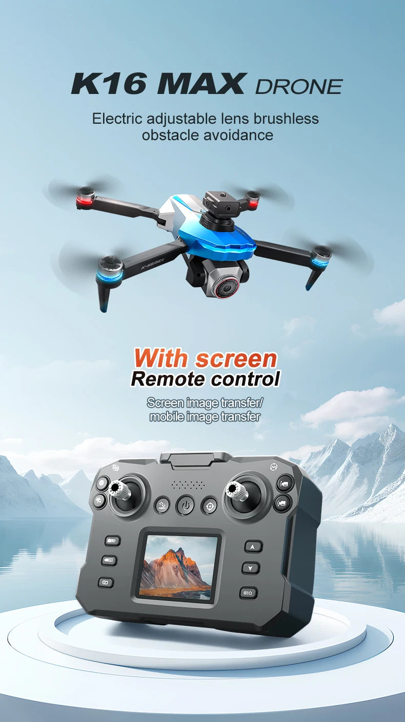 K16 Uav Aerial Photography 8K High-Definition Camera Screen Controlled Version Foldable Four-Axis Remote Control Aircraft Toys