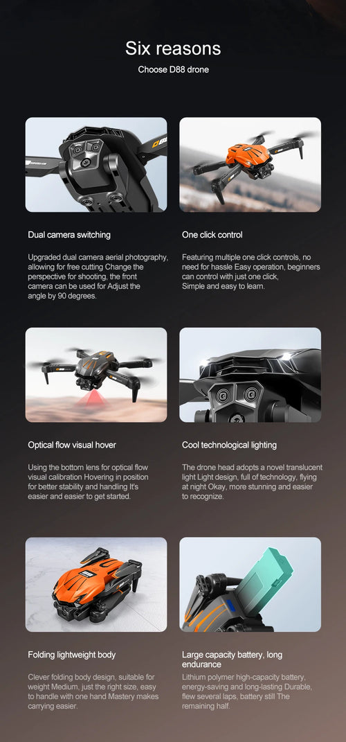 Load image into Gallery viewer, Xiaomi D88 Drone HD 8K Dual Camera Professional Aerial Photography Optical Flow Hovering Gesture Shooting Folding Quadcopter ﻿
