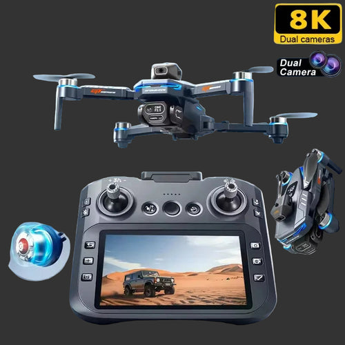 Load image into Gallery viewer, GT8 Drone 6K /8K HD Camera Obstacle Avoidance Aerial Photography Brushless Drone with Screen Foldable RC Drone four-axis Drone

