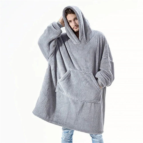 Load image into Gallery viewer, Winter Comfortable Loose Double-faced Fleece Hoodie Blanket Men/Women Oversized Thick Homewear Thick Fleece Giant Blanket Hoodie
