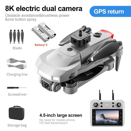 Load image into Gallery viewer, Professional Aerial GPS Return Large Screen FPV RC Drone 8K Auto Spray Optical Flow Obstacle Avoidance Remote Control Quadcopter
