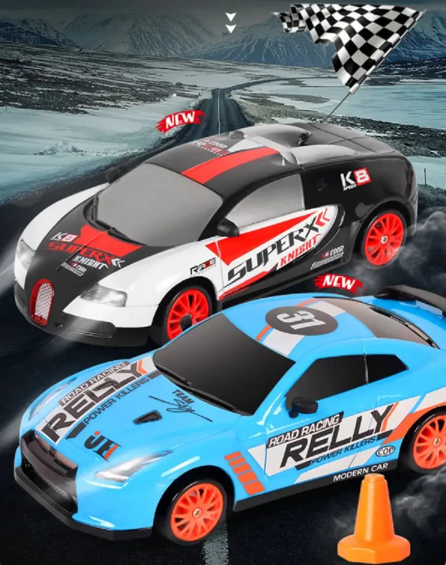 2.4G RC CAR With LED Light 4WD Remote Control Drift Cars Professional Racing Toys GTR Model AE86 for Children Christmas Gifts