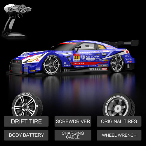 Load image into Gallery viewer, Rc Car 4WD Drift Racing 2.4G Dual Motors 40km/H 40 Minutes Long Battery Life 1:16 GTR Remote Control Car Outdoor Racing Car Toys
