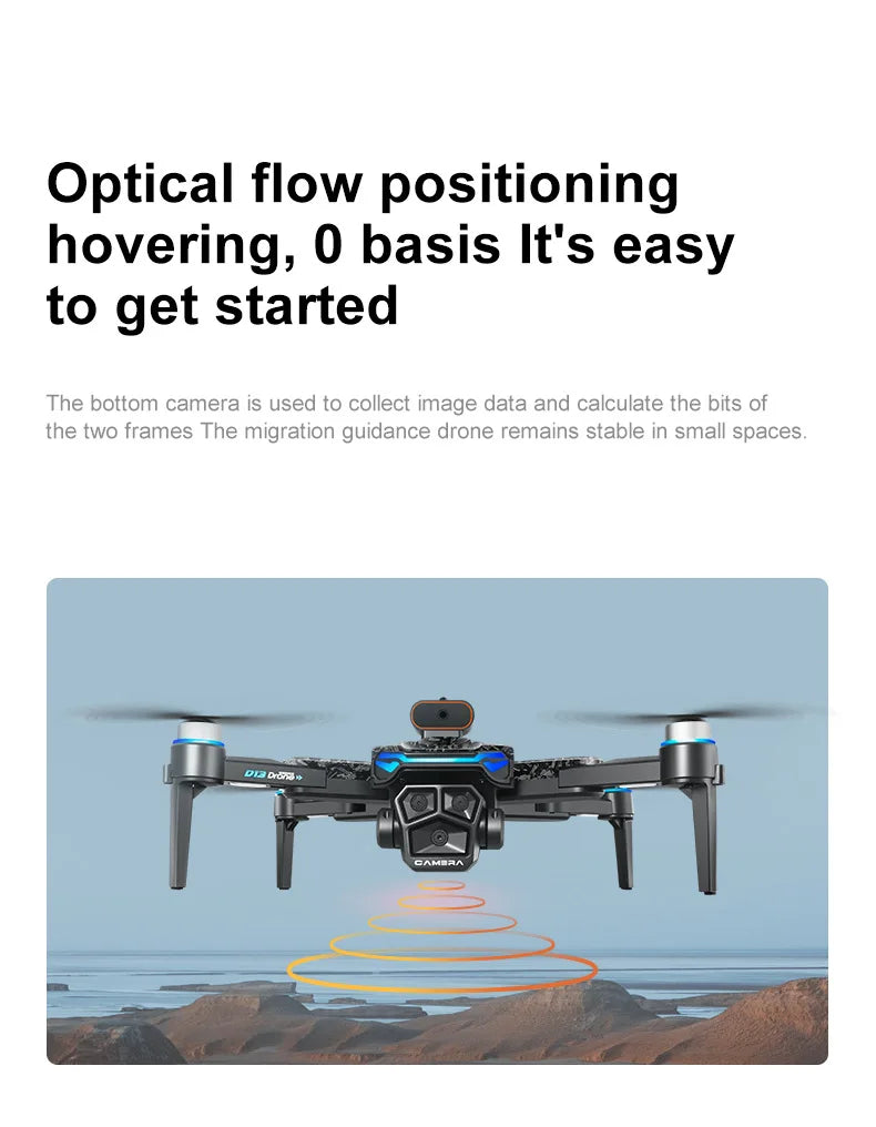 New D13 Drone 4K with Screen Remote Control Professional Brushless Motor Laser Obstacle Avoidance Foldable Quadcopter RC Toy