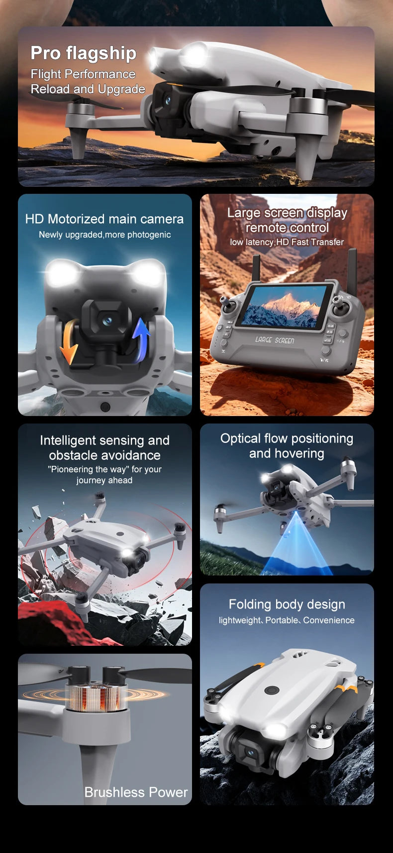 New LF812 Drone FPV Professional HD Aerial 8K Dual Camera Large Screen Remote No Phone Obstacle Brushless Foldable RC Quadcopter