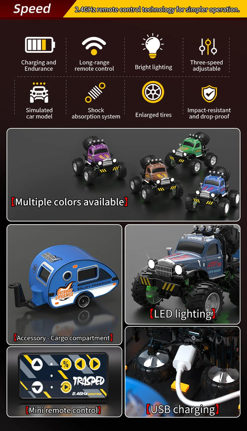 Load image into Gallery viewer, RC, New 1:64 Rc Car Mini 2.4Ghz City Road Handle High Speed Alloy All Terrain Remote Control Car Dual Control Children&#39;s Toys Gifts
