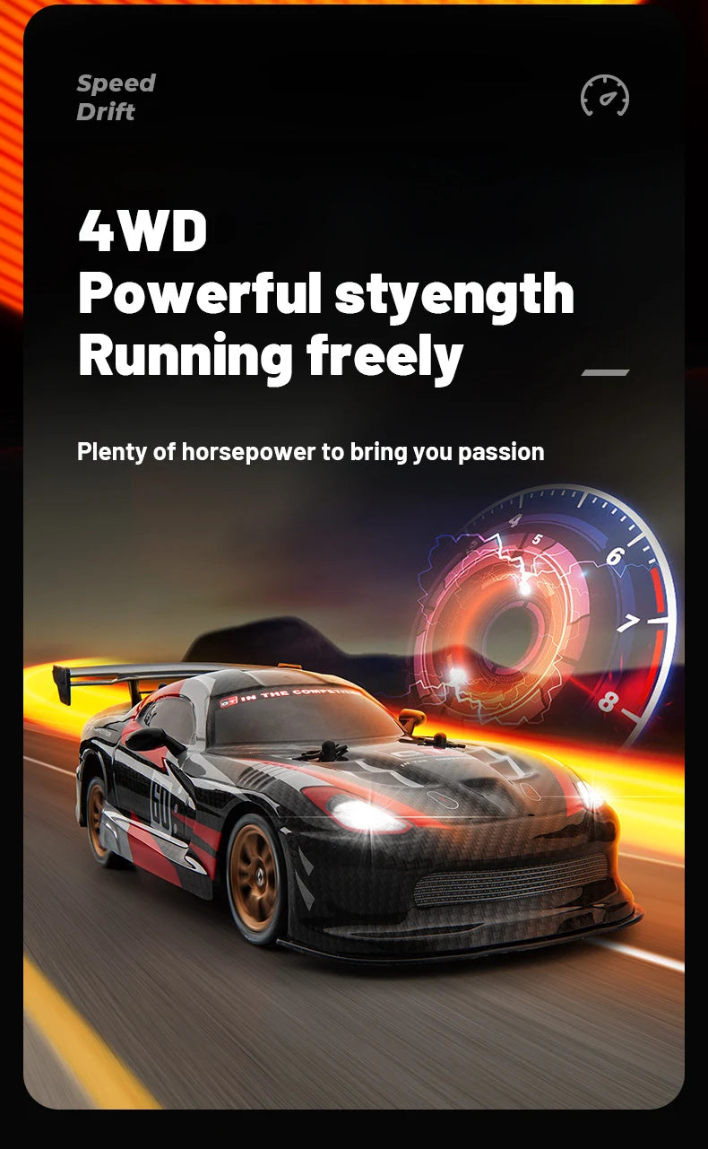 High Speed Driftable Remote Control Racing Car Kids Toys Electric RC Car Competitive Retrofittable Tire 4WD Model