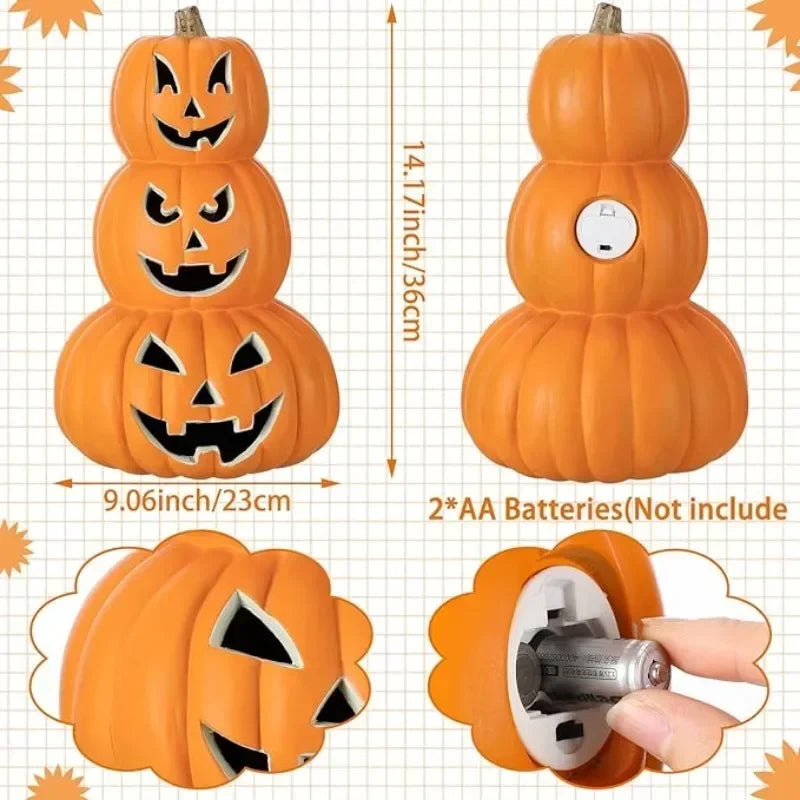 Halloween Pumpkin Led Lamp Lantern Decoration Jack-o Lantern Ghost Face Pumpkin Light Garden Outdoor Indoor Party Home Decor