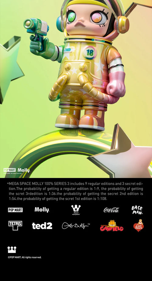 Load image into Gallery viewer, POP MART MEGA SPACE MOLLY 100% SERIES 3 Mystery Box 1PC/9PCS POPMART Blind Box Action Figure Cute Toy
