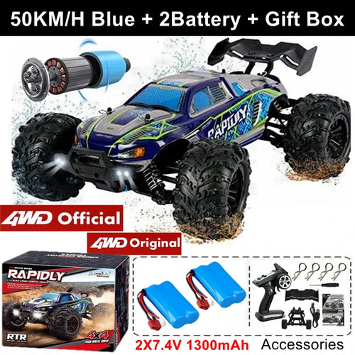 Load image into Gallery viewer, 1:16 80km/h Brushless RC Drift Car With LED Lights 4WD Electric High Speed Racing Remote Control Monster Truck for Kids Adults
