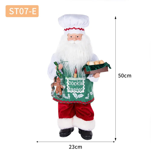 Load image into Gallery viewer, Large Size Christmas Tree Decoration Cooking Chef Santa Claus Statue Doll with Gingerbread House Christmas Tree Topper
