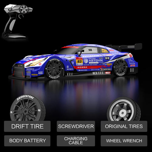 Load image into Gallery viewer, Rc Car 4WD Drift Racing 2.4G Dual Motors 40km/H 40 Minutes Long Battery Life 1:16 GTR Remote Control Car Outdoor Racing Car Toys
