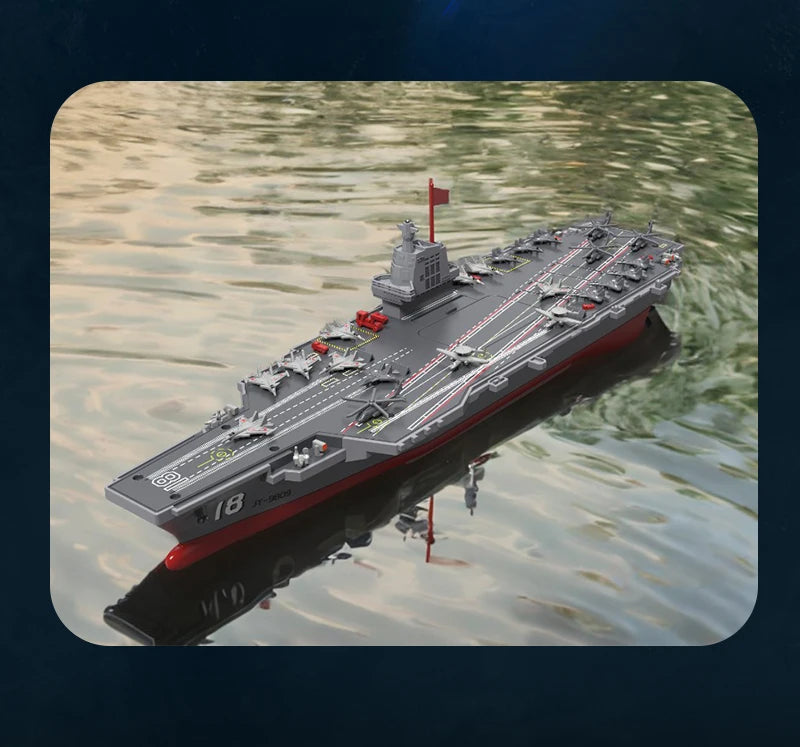 JJRC S19 RC Aircraft 2.4G Remote Control Battleship Boat RC Boat Auto Water Sensor Carrier Boat Toys Gift for Kids Boys