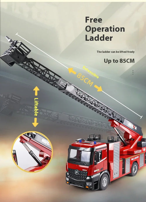 Load image into Gallery viewer, 1:14 RC Engineering Car Huina 1561 22CH Large Scale Toy Fire Truck Full Scale Simulation Water Spraying Toys Adult Child Gifts

