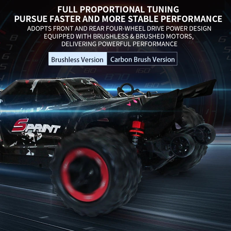 80KM/H 1:18 Full Scale High Speed RC Truck Car 4WD Off Road Independent Suspension Brushless Drift Racing Remote Control Car Toy