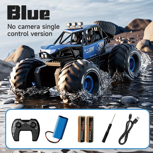 Load image into Gallery viewer, Amphibious Rock rocker Crawler RC Car with Camera, 4WD, 50min Runtime, IPX7 Waterproof, Gesture &amp; APP Control, Off-Road Drift
