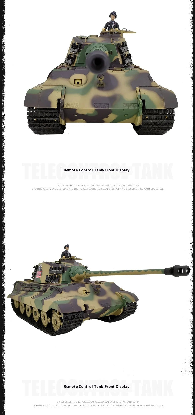 Henglong German Tiger King Remote-Controlled Tank 1/16 Metal Toy Car Professional Electric Tracked Off-Road Military Tank Model