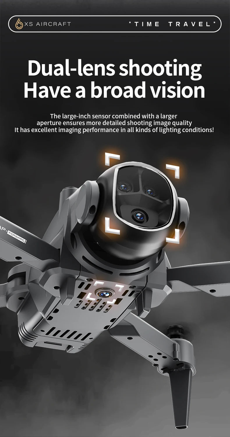 XS6 RC Mini Drone 8K HD Dual Camera 360° Obstacle Avoidance Optical Flow Indoor Outdoor Quadcopter Toys For Kids Birthday Gift